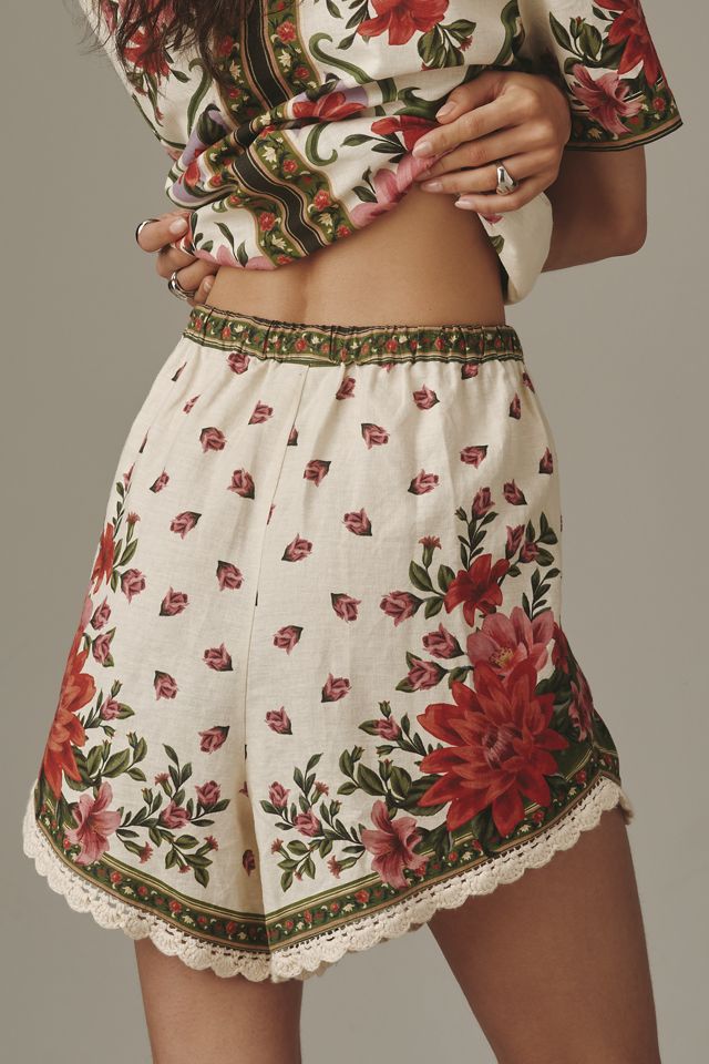 Farm Rio Wonder Rio Linen Blend Drawstring Shorts #3