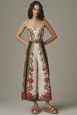 Farm Rio Wonder Rio Sand Sleeveless Jumpsuit In Multi