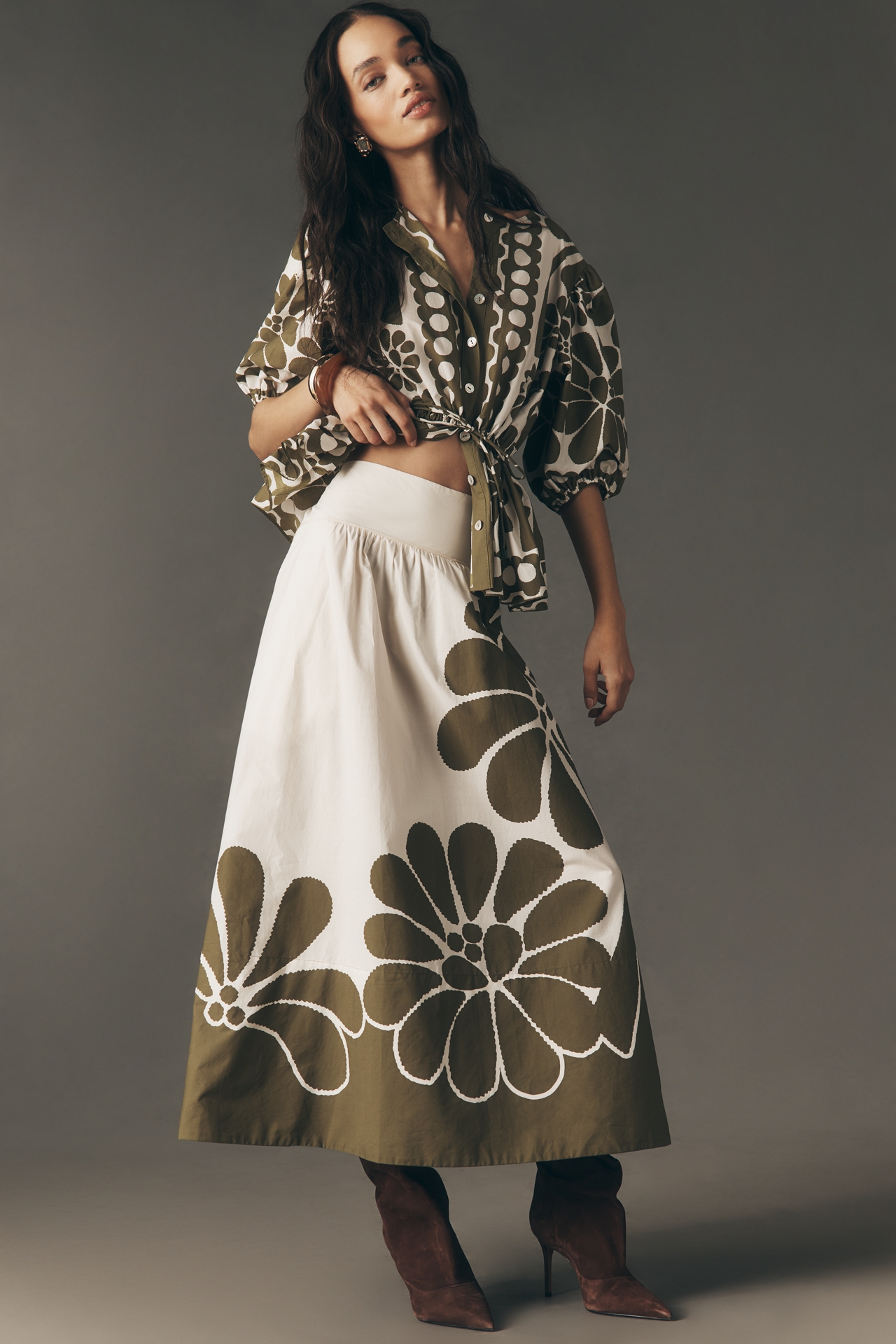 Farm Rio Palmero Midi Skirt