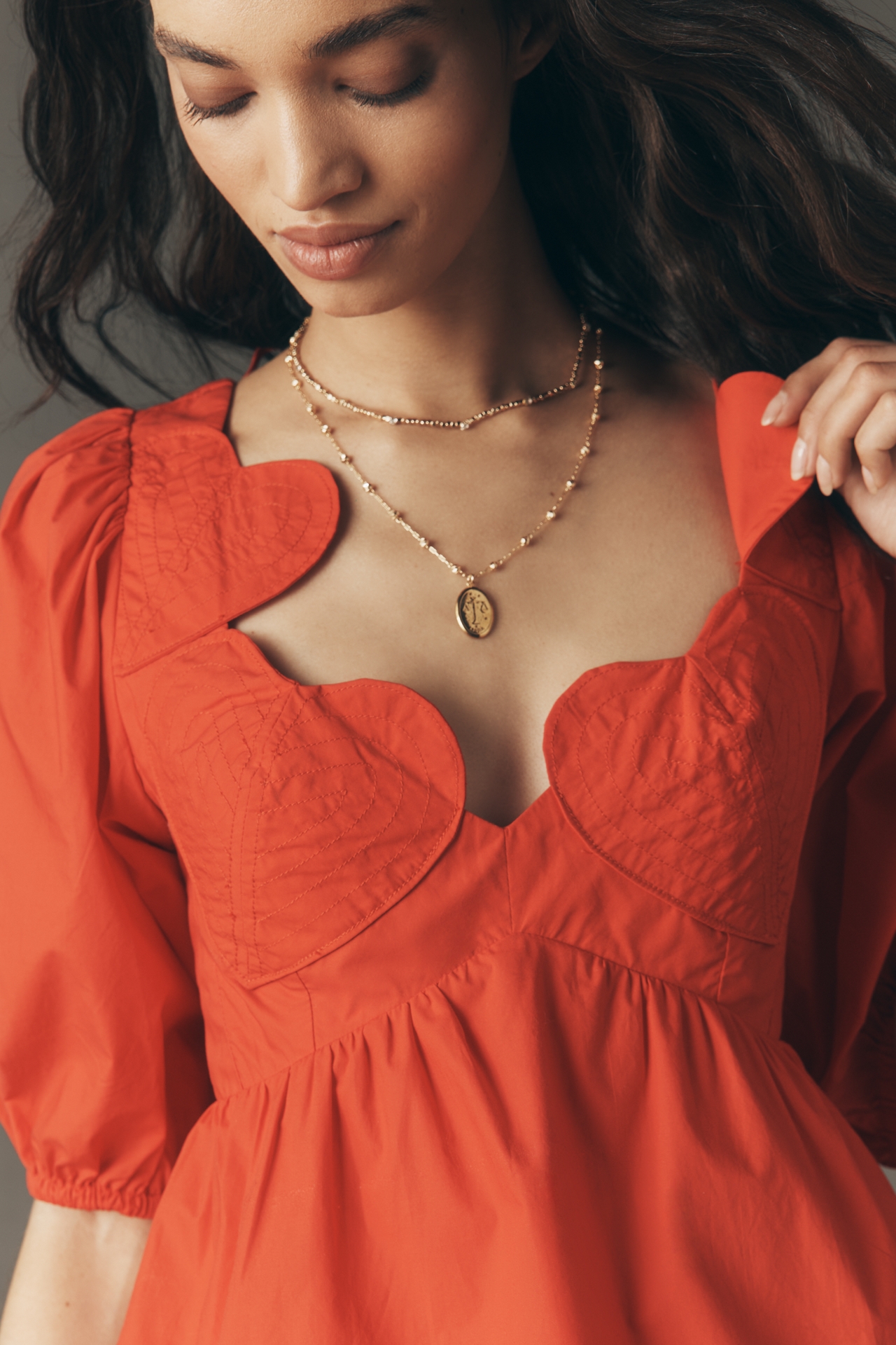Farm Rio Cutout Hearts Blouse