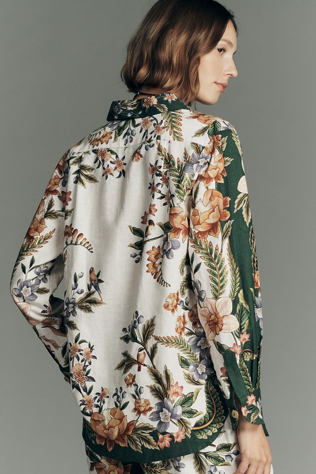 Farm Rio Nature Long-Sleeve Buttondown Top #1