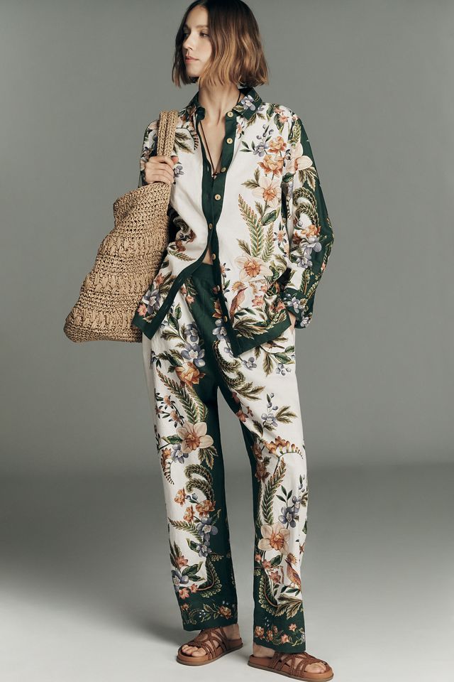 Farm Rio Nature Long-Sleeve Buttondown Top #2