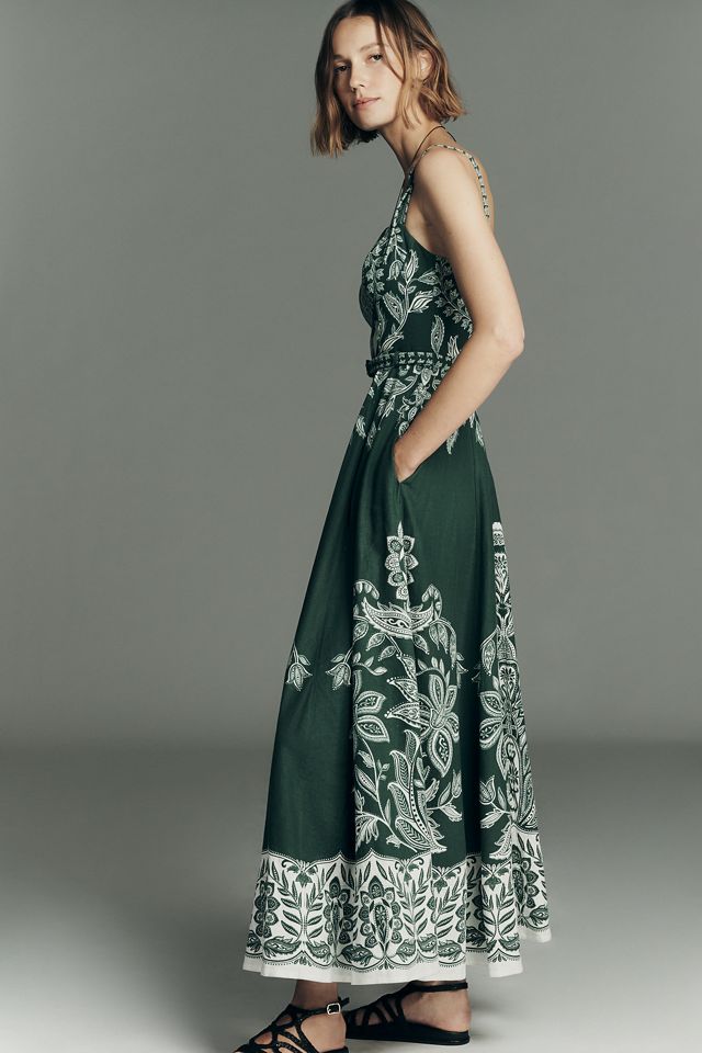 Farm Rio Miranda A-Line Sweetheart Midi Dress | Anthropologie
