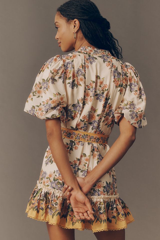 Farm Rio Sand Hilo Belted Short-Sleeve Mini Dress #2