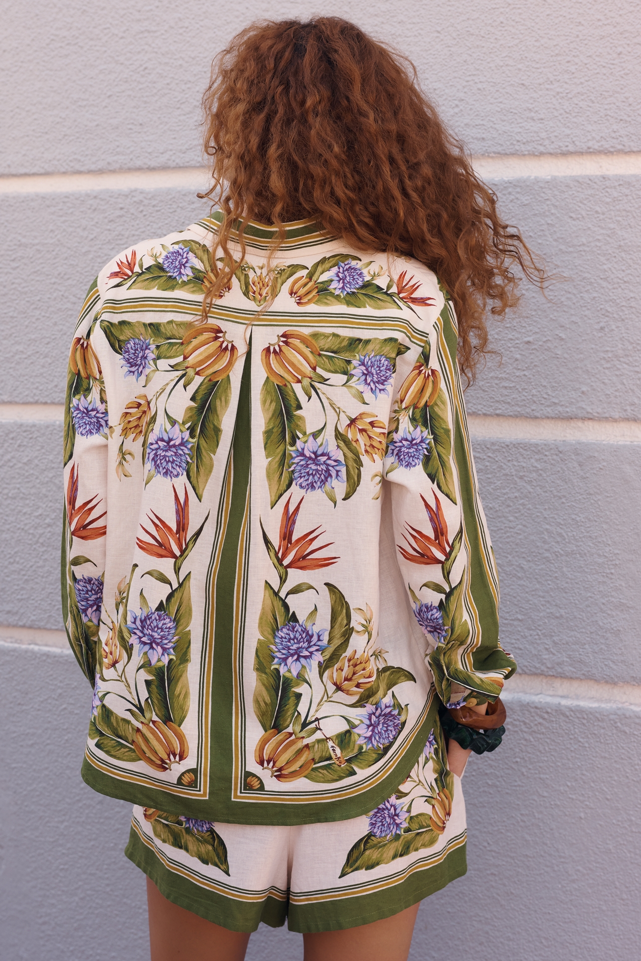 Farm Rio Tropical Short-Sleeve Buttondown Top