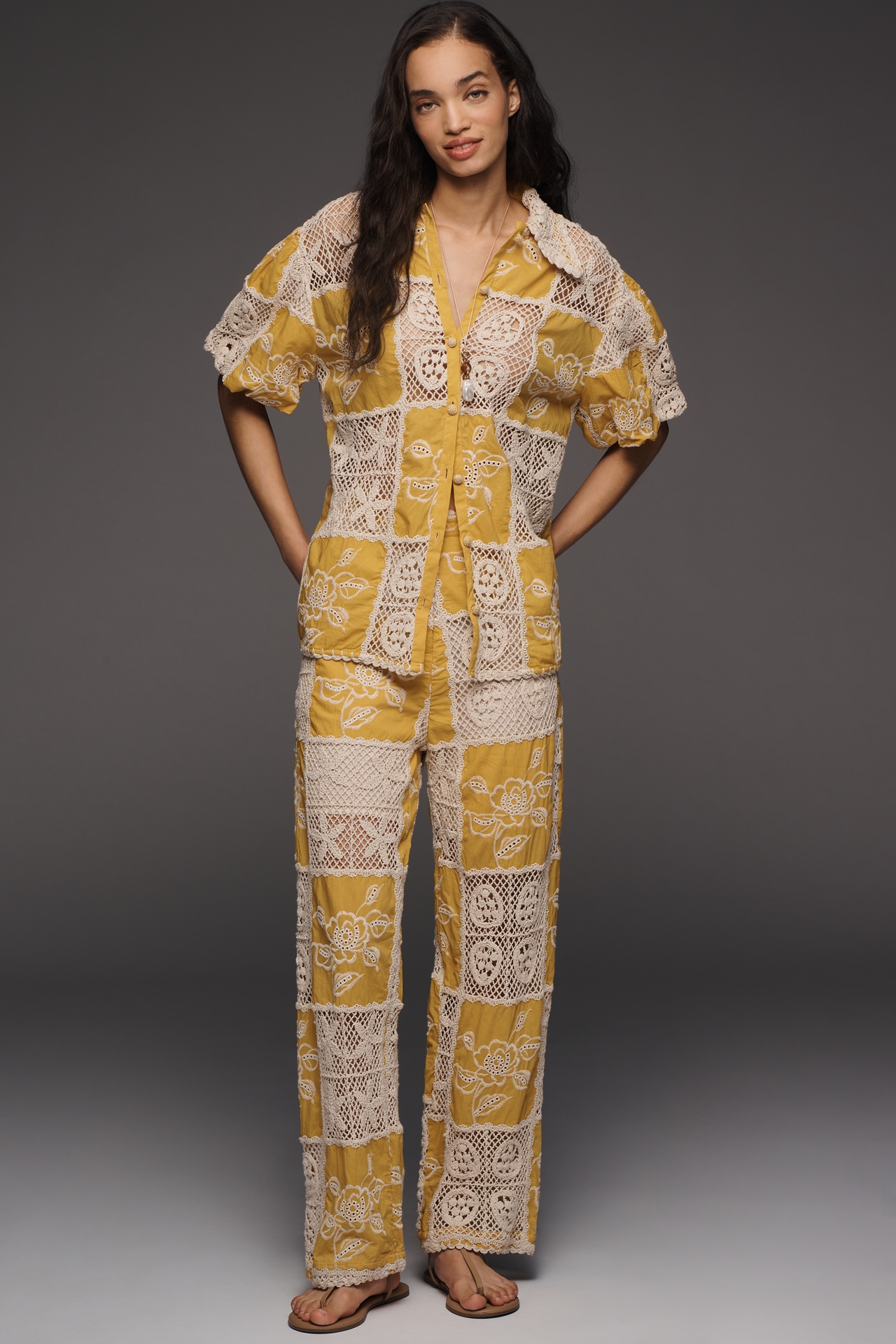 Farm Rio Cotton Lace Pants