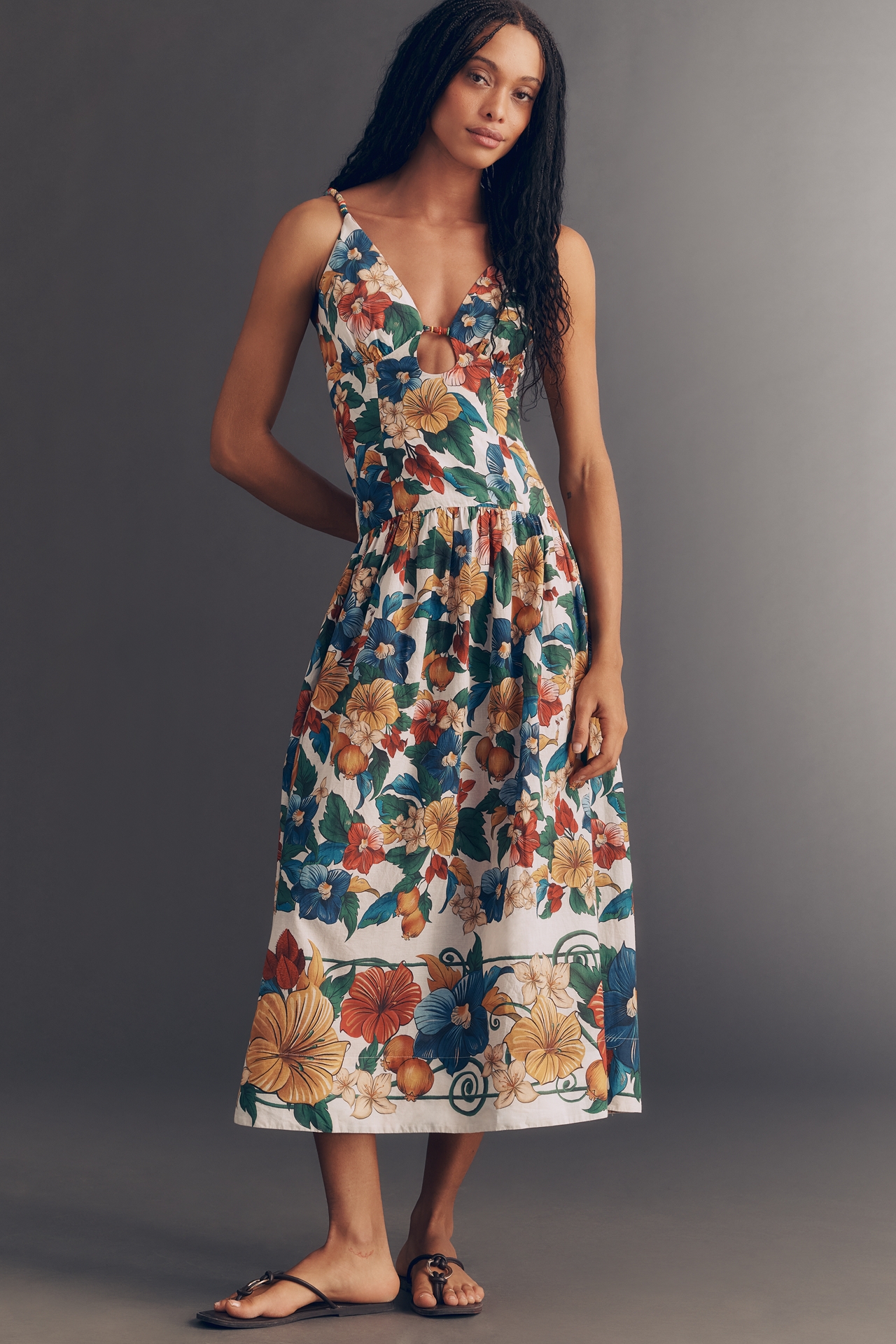 Farm Rio Tropical Cotton Midi Dress