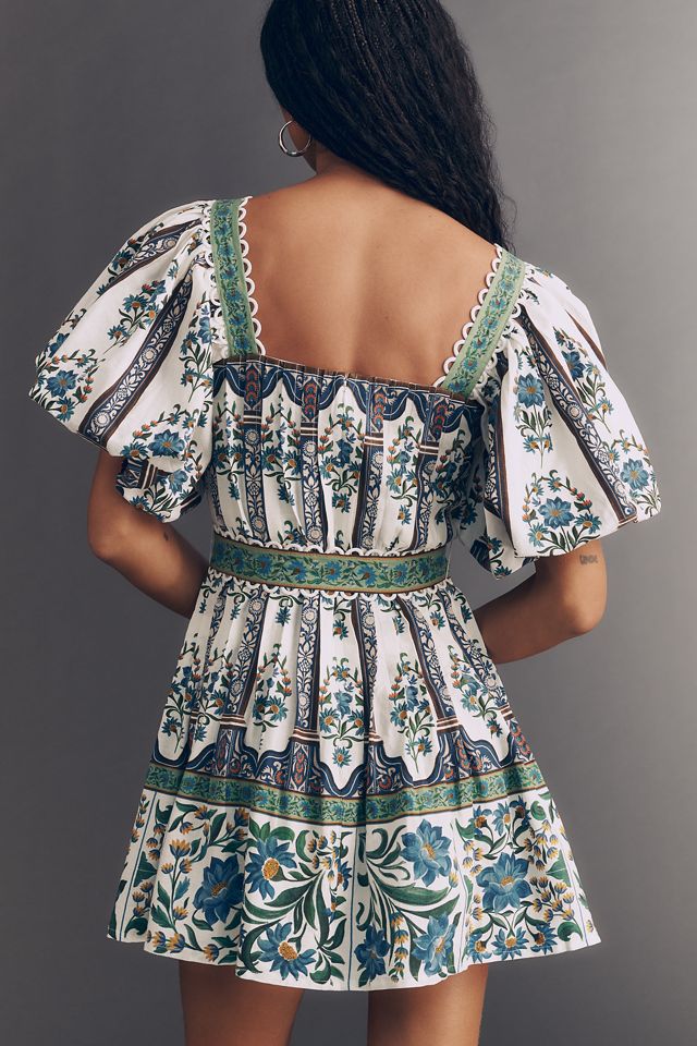 Farm Rio Manoela Puff-Sleeve Mini Dress #1