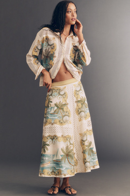 Royal Sea Midi Skirt