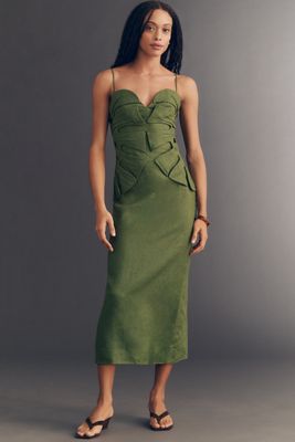 strapless open back dress COS Pleated Knitted Maxi Dress Navy – The Dress Nook main image 0