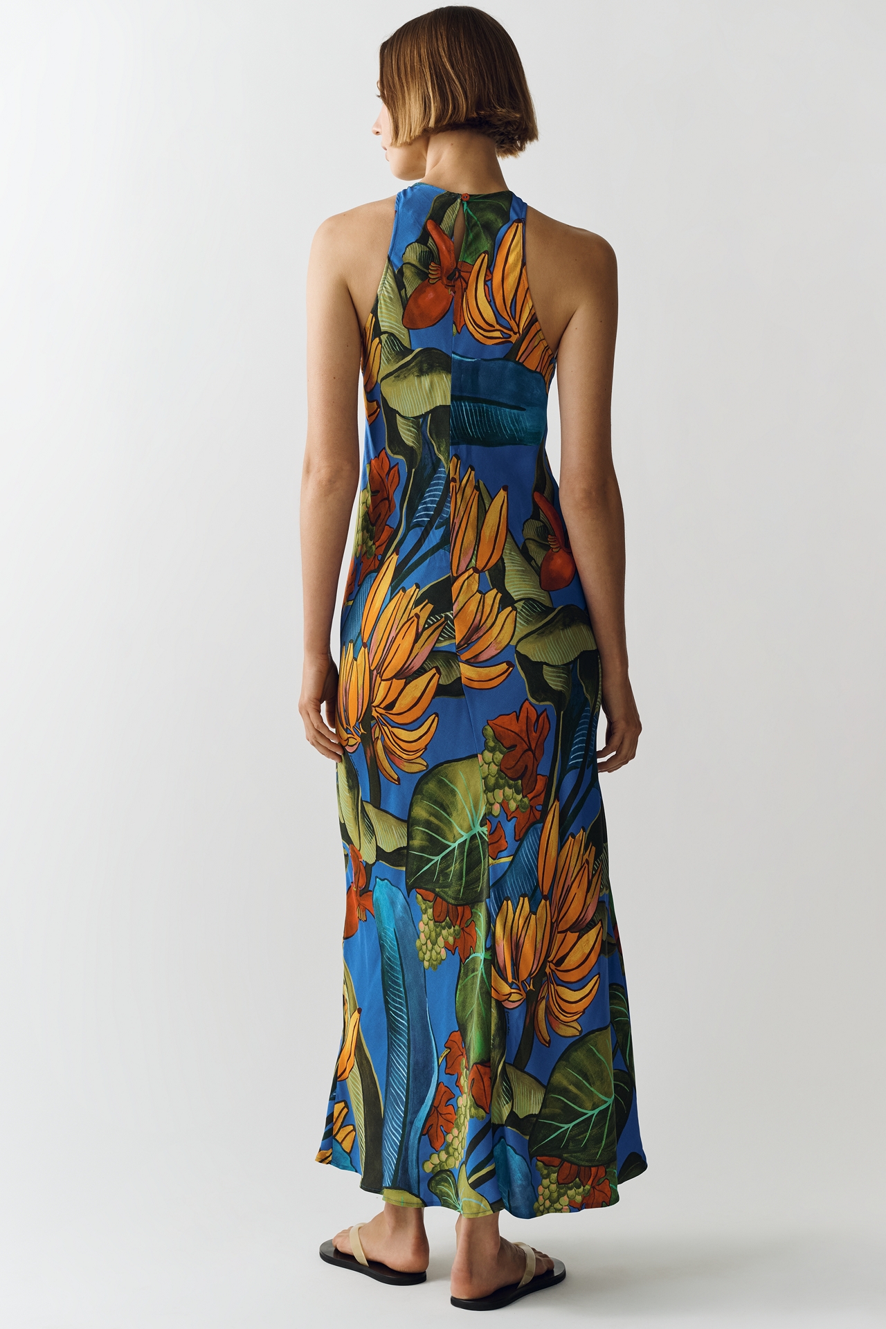 Farm Rio High-Neck Printed Midi Dress