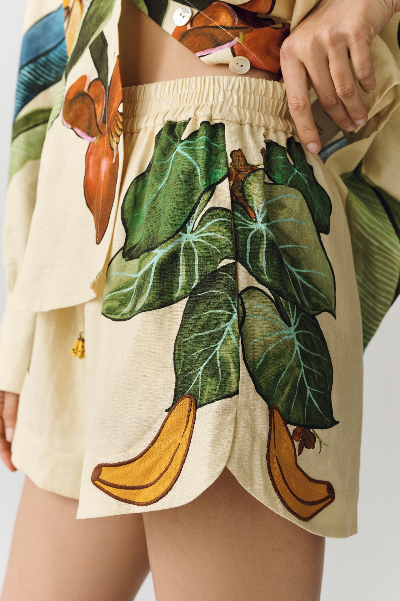 Farm Rio Linen Printed Shorts
