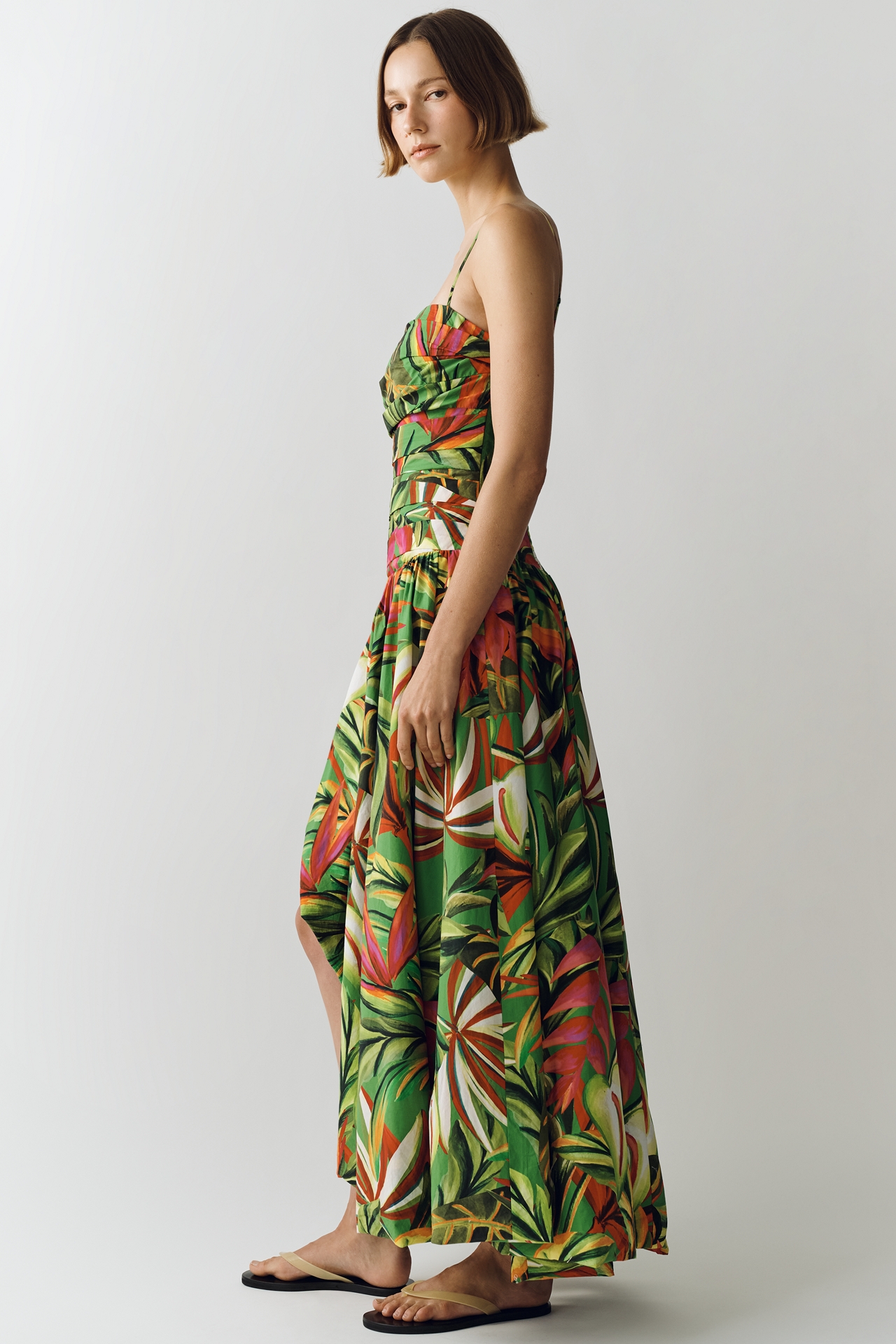 Farm Rio Cotton Tropical Print Maxi Dress