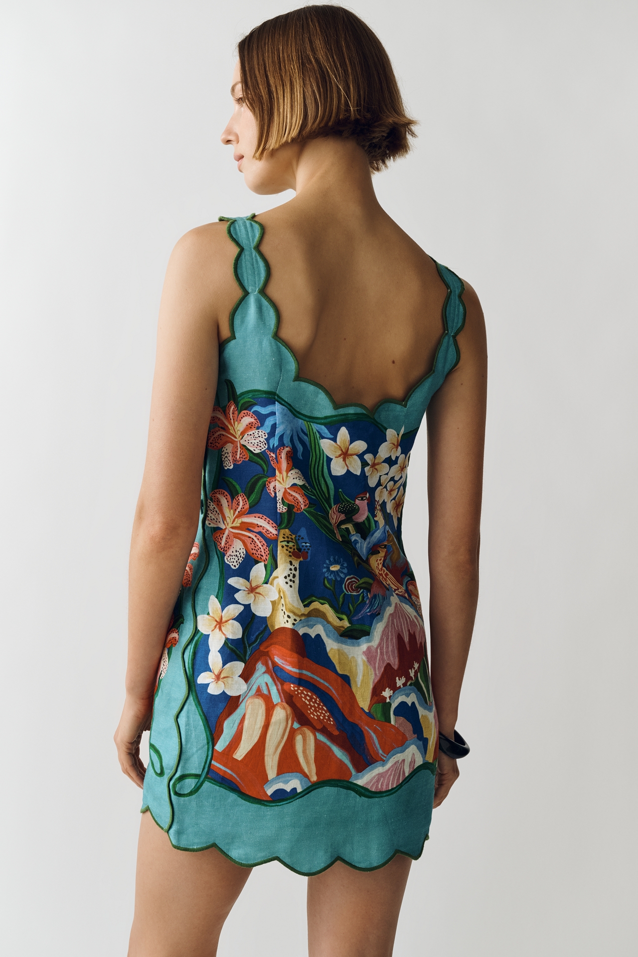 Farm Rio Garden of Life Linen Mini Dress