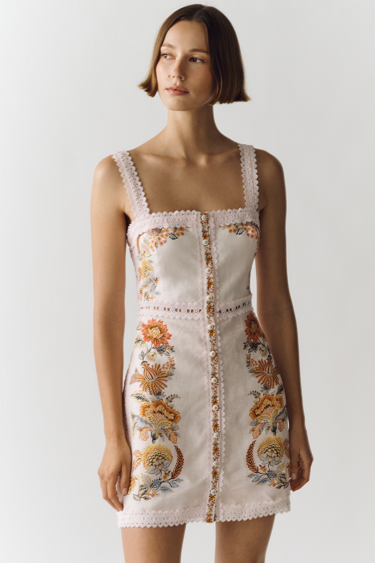 Farm Rio Linen Buttondown Mini Dress