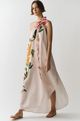 Farm Rio Garden Terrace Linen Maxi Dress | Anthropologie