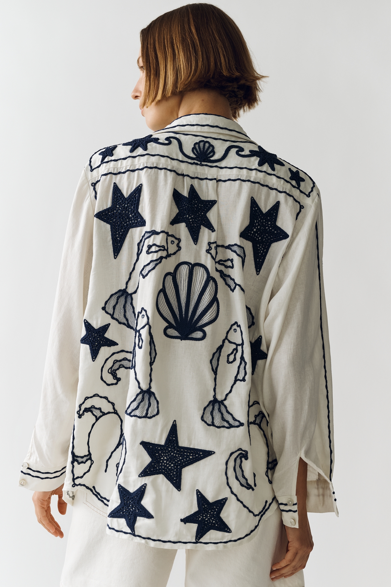 Farm Rio Fresh Fish Buttondown Shirt
