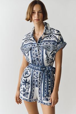 Farm Rio Wonderful City 100% Linen Romper