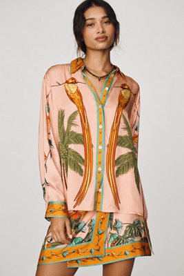 Farm Rio Birds Buttondown Shirt | Anthropologie