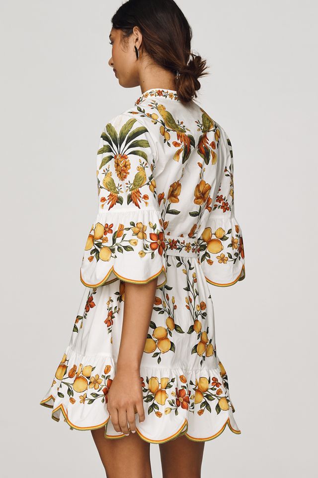 Farm Rio Lemon Bouquet 100% Cotton Mini Dress #1