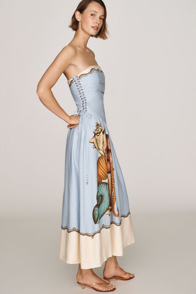 Farm Rio Souvenir Strapless Midi Dress #2