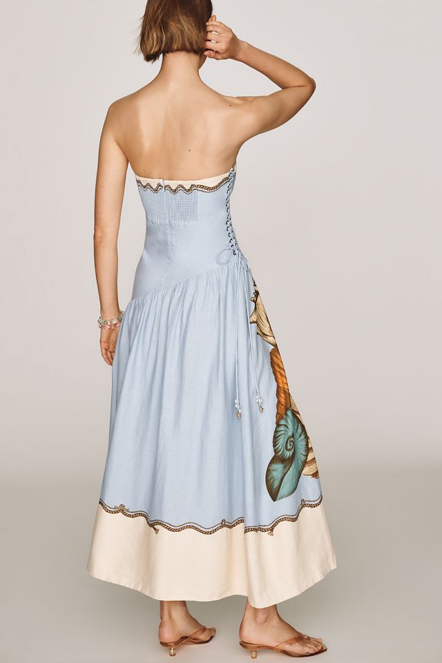 Farm Rio Souvenir Strapless Midi Dress #3