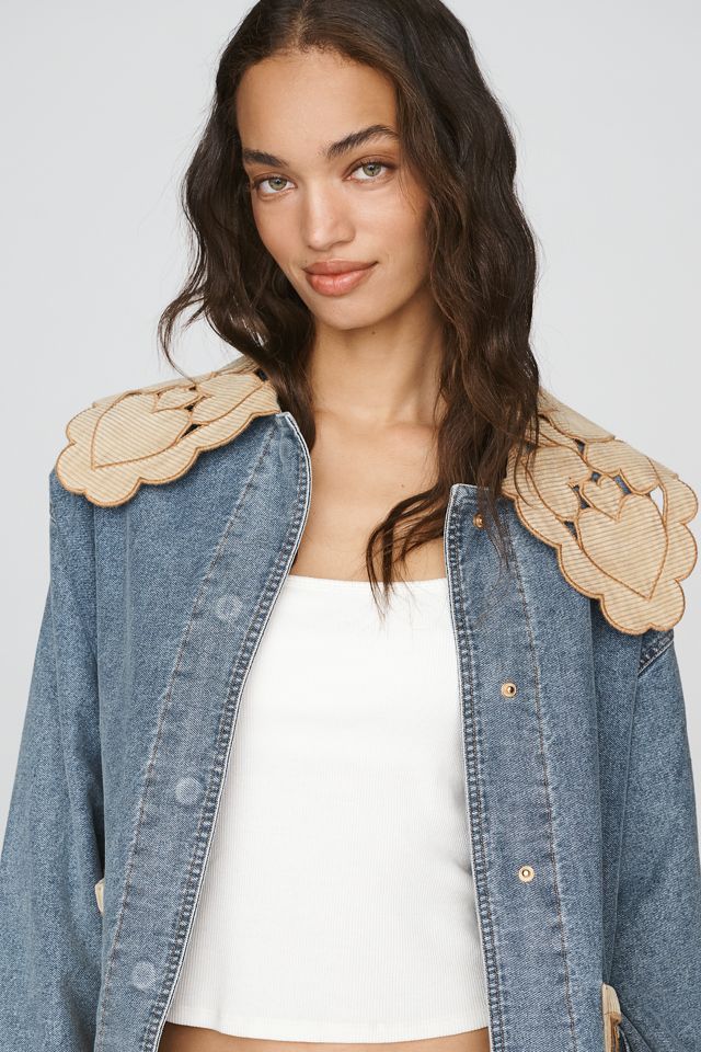 Farm Rio 100% Cotton Richelieu Denim Jacket #3