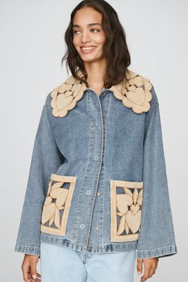 Farm Rio 100% Cotton Richelieu Denim Jacket