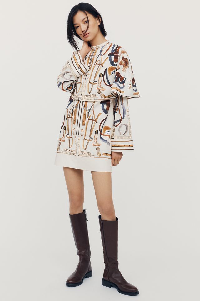 Farm Rio Equestrian Cotton Scarf Cape Mini Dress #2