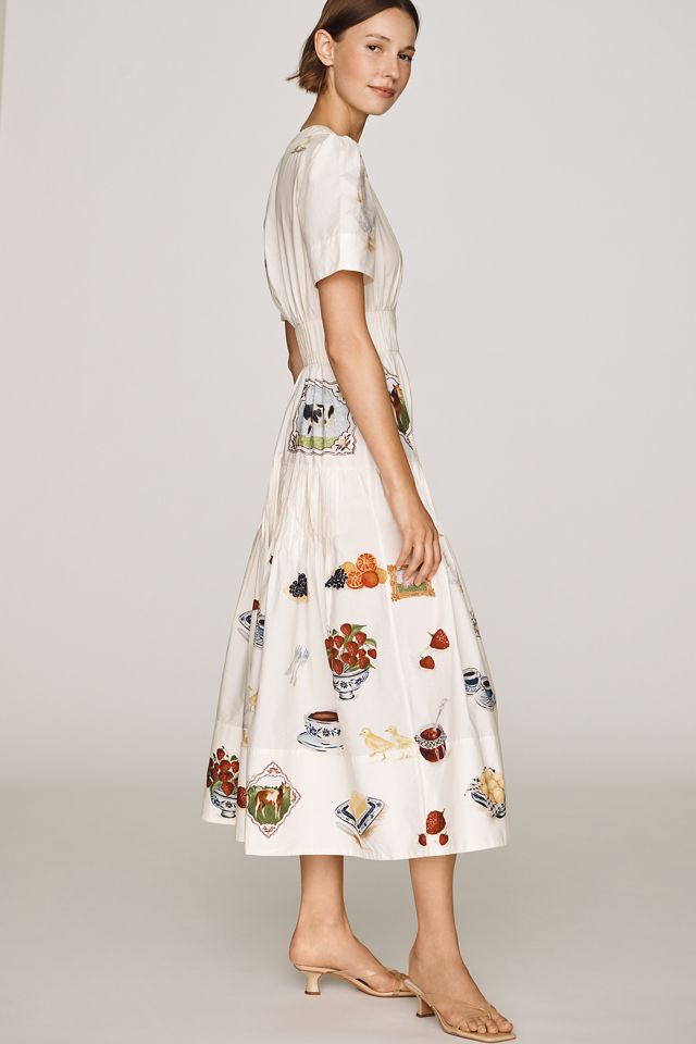 Farm Rio Country Table Cotton Midi Dress #1
