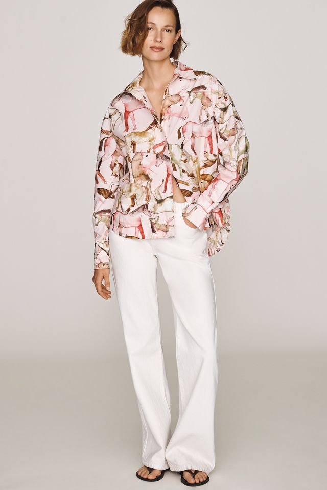 Farm Rio Equestrian Cotton Buttondown Shirt #1