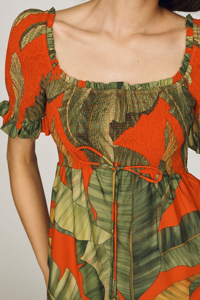 Farm Rio Cotton Smocked Mini Dress #1