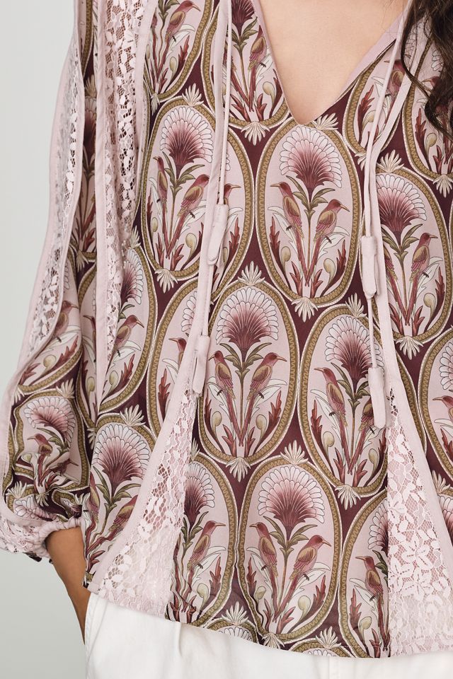 Farm Rio Birds Tree Garden Blouse #3