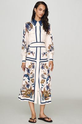 Farm Rio Golden Nature Belt Midi Dress