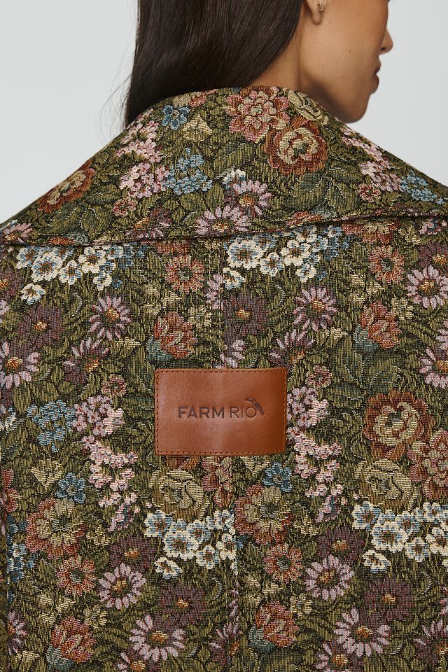 Farm Rio Flower Jacquard Trench Coat #3