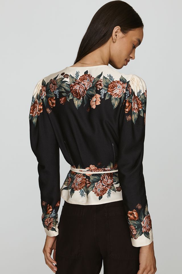 Farm Rio Winter Florals Wrap Blouse #2