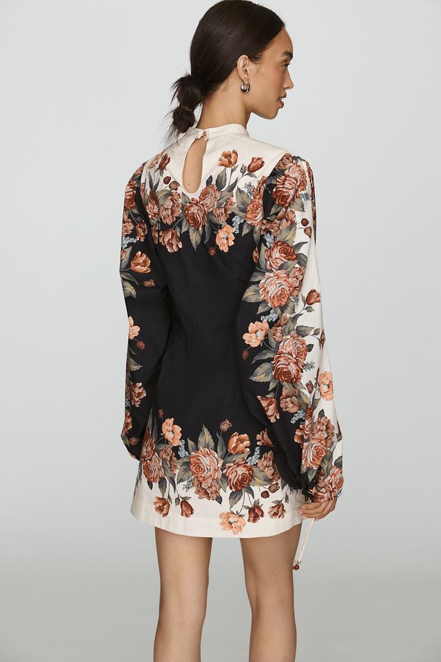 Farm Rio Winter Floral 100% Cotton Mini Dress #1