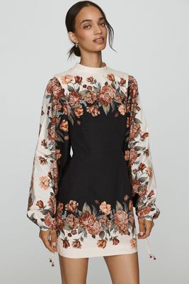anthropologie black dress with flowers Floral Dresses for Women | Mini, Maxi & More cf-color-black Donna Karan Women's Collared Size:AU 12 Long sleeves