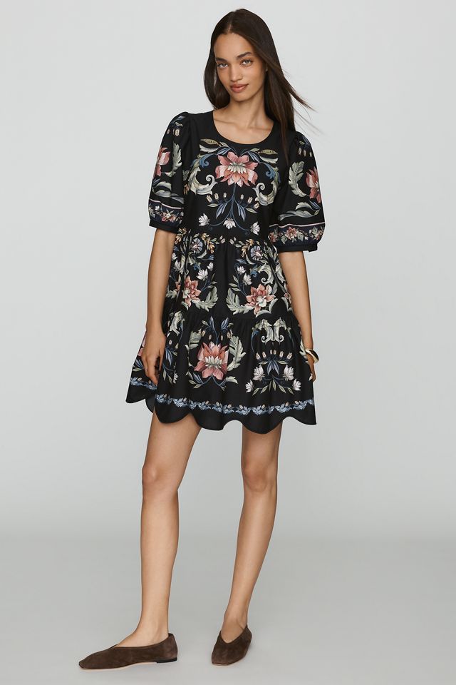 Farm Rio 100% Cotton Scalloped Mini Dress #2