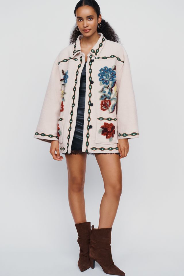 Farm Rio Lunar Boho Wool Blend Fleece Jacket #3
