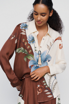 Farm Rio Millena Buttondown Shirt by Anthropologie