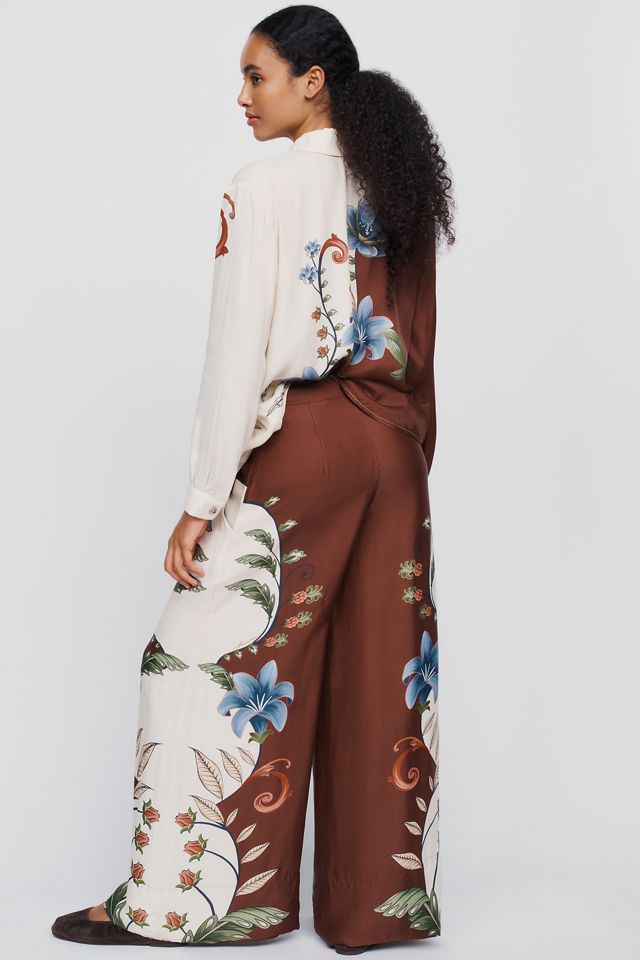 Farm Rio Millena Printed High-Rise Wide-Leg Pants #3