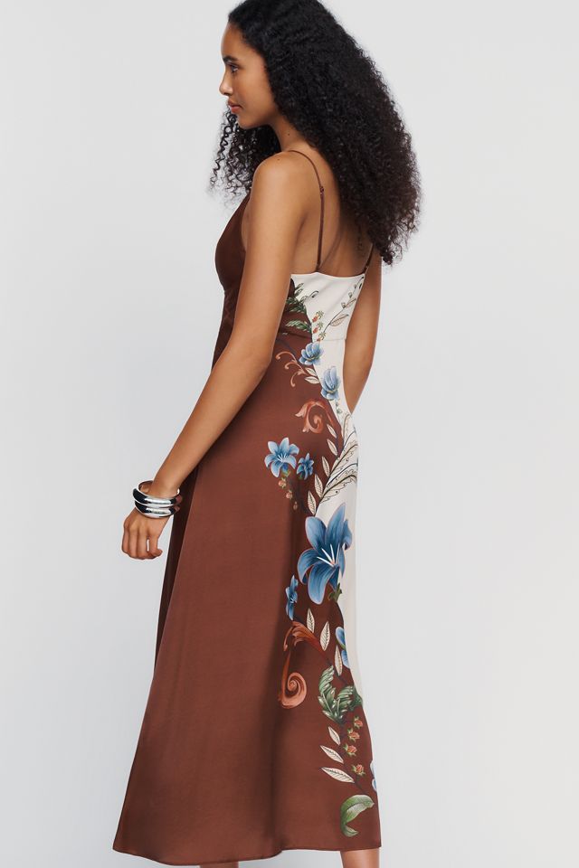 Farm Rio Millena Two-Tone Floral Slip Midi Dress #3