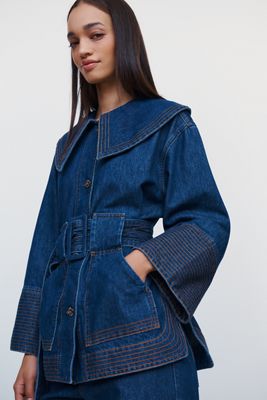 Farm Rio Denim Trench Coat