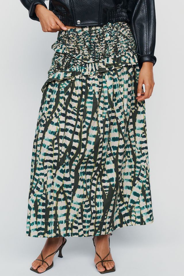 Farm Rio Moss 100% Cotton Maxi Skirt #1