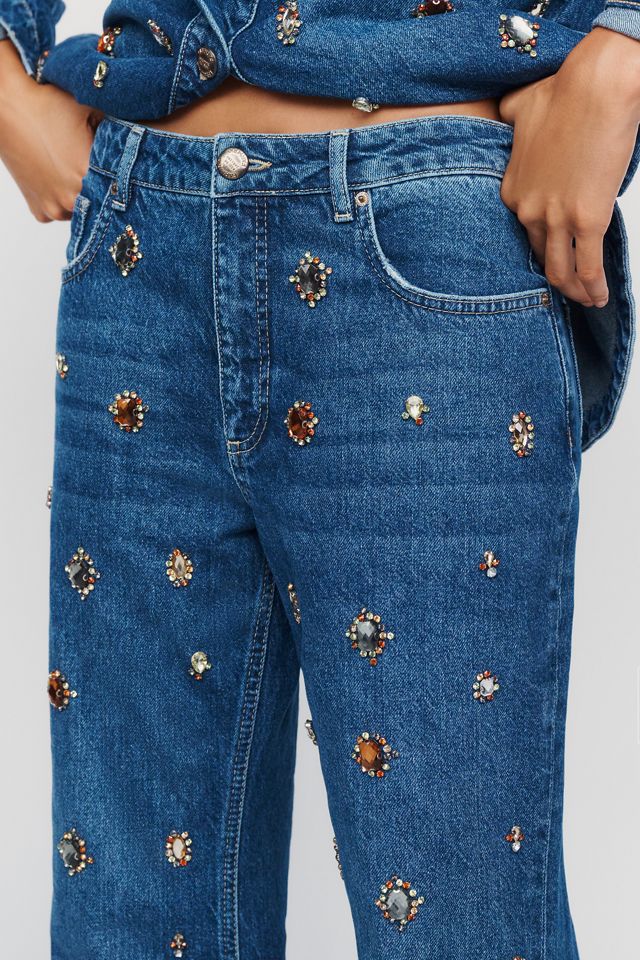 Farm Rio Gems 100% Cotton High-Rise Flare Jeans #1