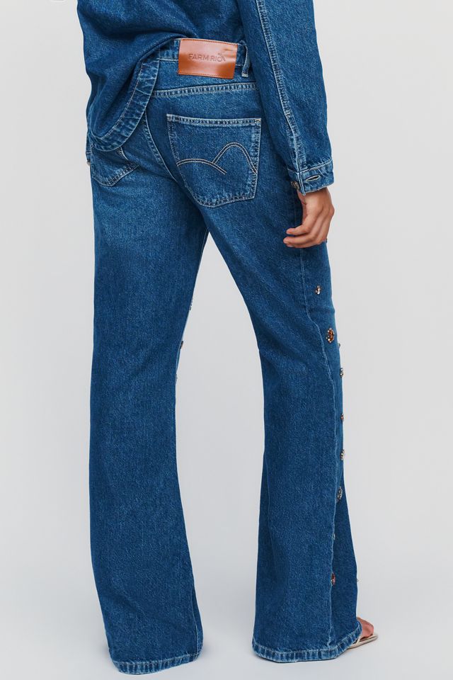 Farm Rio Gems 100% Cotton High-Rise Flare Jeans #4