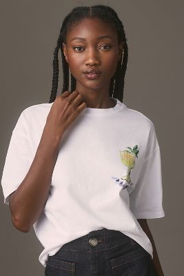 Damson Madder Limoncello Short-sleeve Tee In White