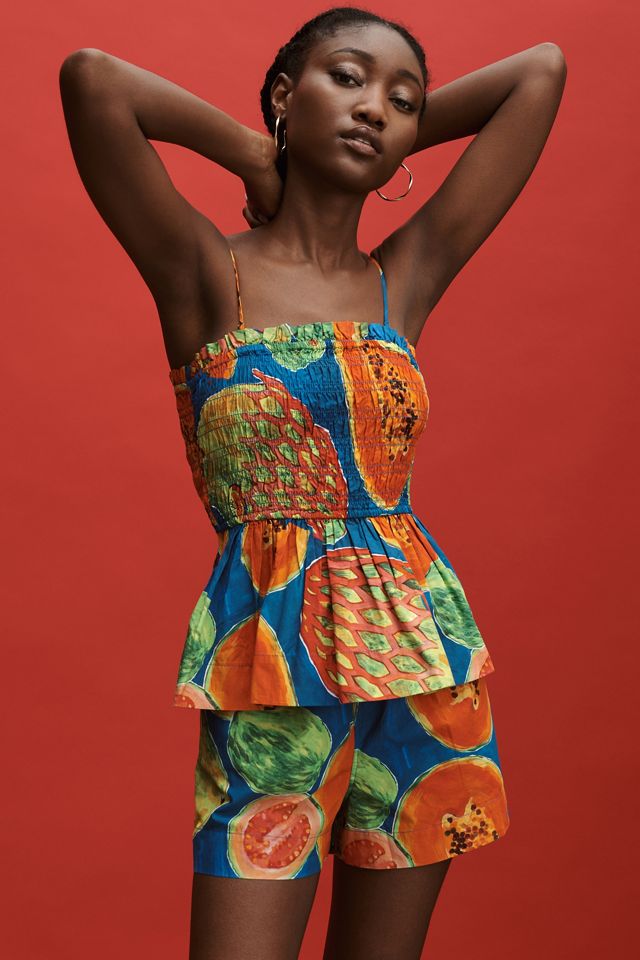 Damson Madder Pull-On Papaya Shorts | Anthropologie