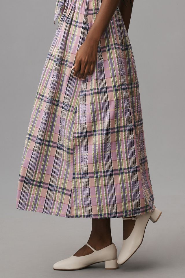 Damson Madder Hettie Seersucker Midi Dress | Anthropologie